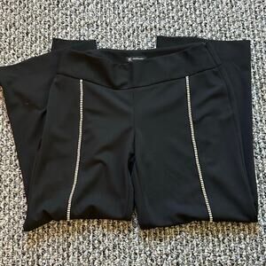 INC Macy's Rhinestone Split Wide Leg Pants Size 14P Boho Chic Punk Goth Business